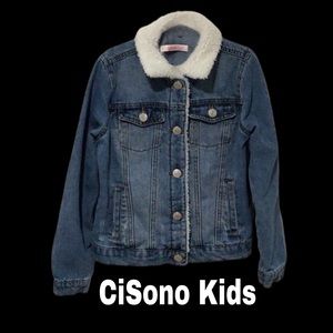 CiSono Jean Jacket with‎ Sherpa Collar, Size 10, Girls